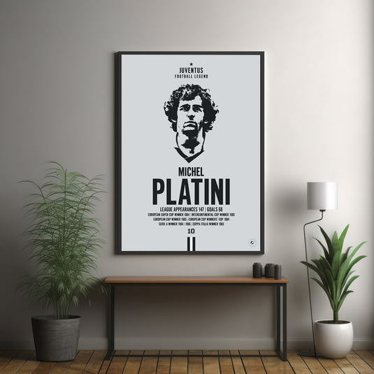 Michel Platini Head Poster - Juventus