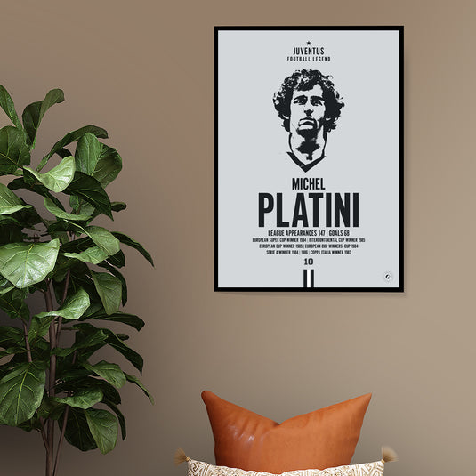 Michel Platini Head Poster - Juventus