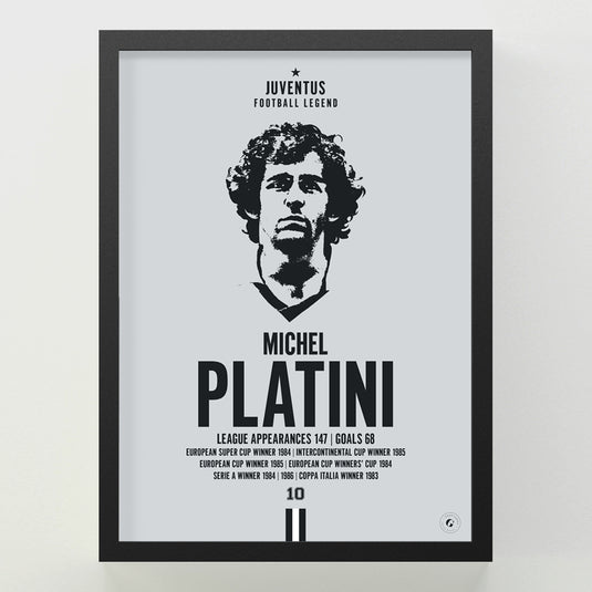 Michel Platini Head Poster - Juventus