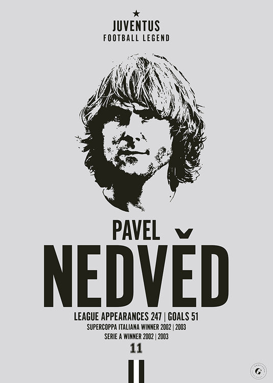 Pavel Nedved Head Poster - Juventus