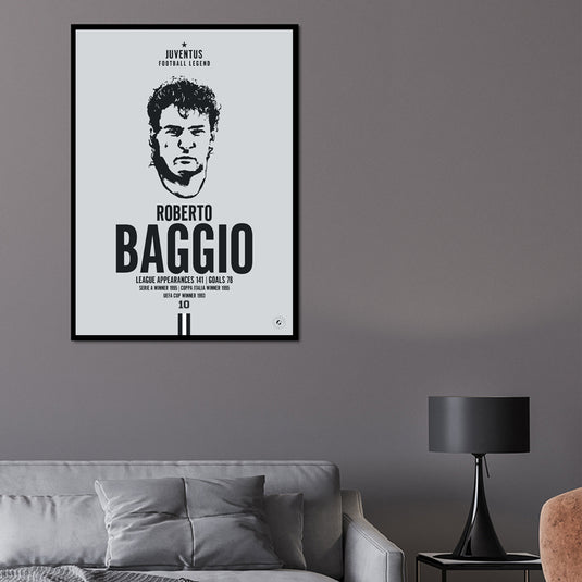 Roberto Baggio Head Poster - Juventus