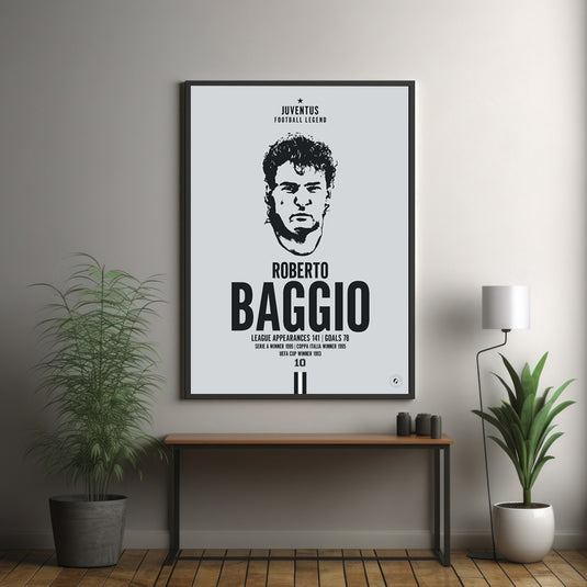 Roberto Baggio Head Poster - Juventus