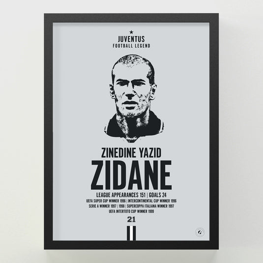 Zinedine Zidane Head Poster - Juventus