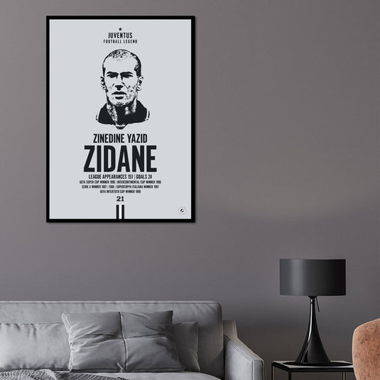 Zinedine Zidane Head Poster - Juventus