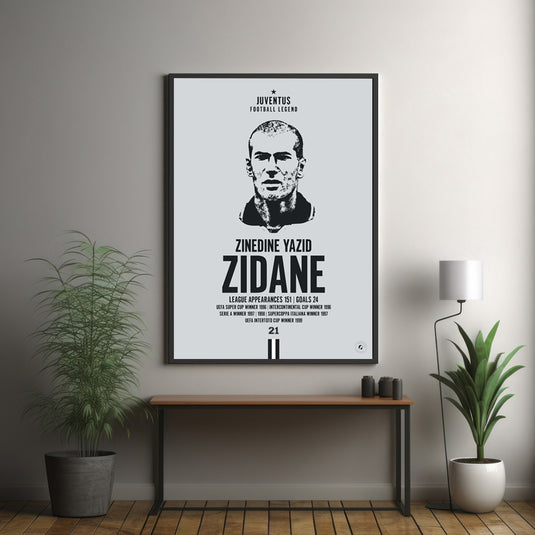 Zinedine Zidane Head Poster - Juventus