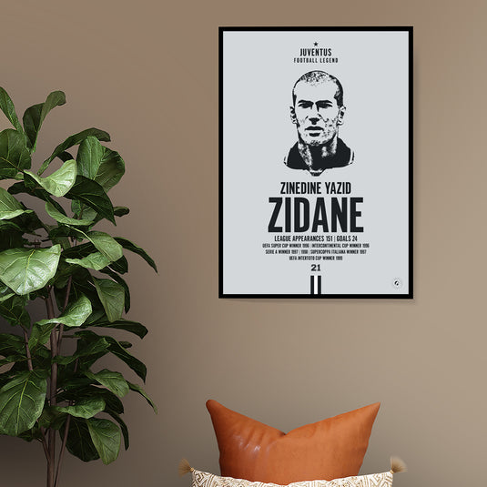 Zinedine Zidane Head Poster - Juventus