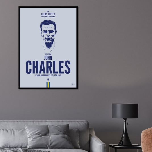 John Charles Head Poster - Leeds United