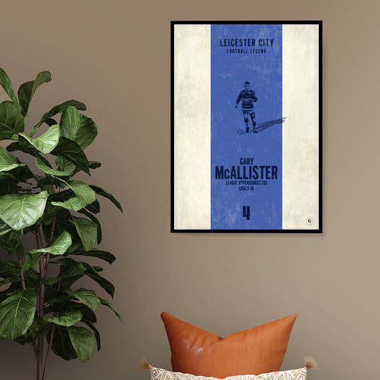 Gary McAllister Poster (Vertical Band) - Leicester City