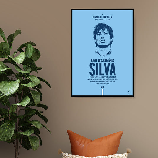 Cartel de la cabeza de David Silva - Manchester City