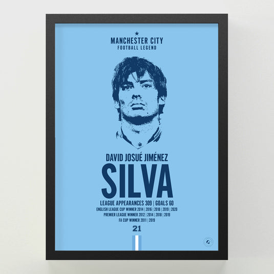 David Silva Head Poster - Manchester City