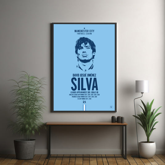 David Silva Manchester City Football Legend Iconic Portrait Print