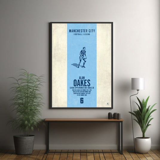 Alan Oakes Manchester City Heritage Stripes Print