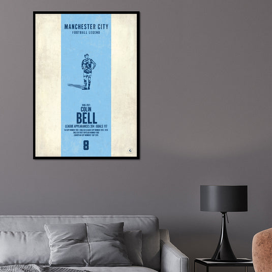 Colin Bell Manchester City Heritage Stripes Print