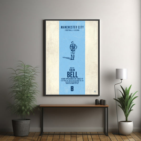 Colin Bell Manchester City Heritage Stripes Print