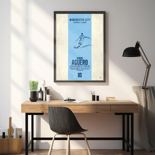 Sergio Aguero Poster (Vertical Band) - Manchester City