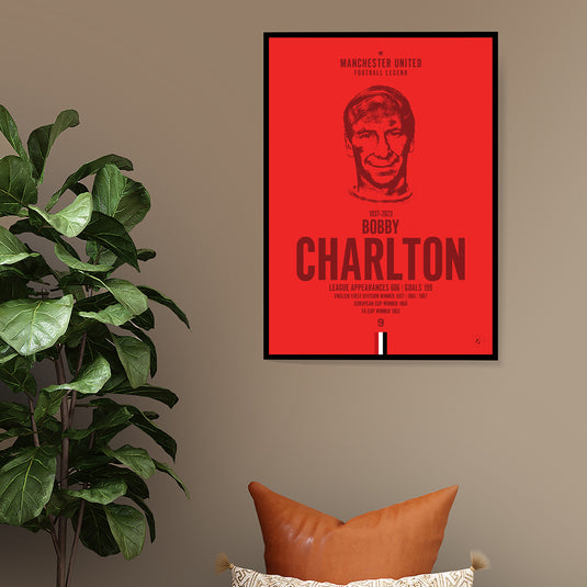 Póster de la cabeza de Bobby Charlton - Manchester United