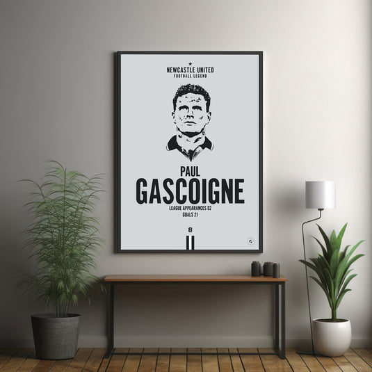 Póster de cabeza de Paul Gascoigne - Newcastle United