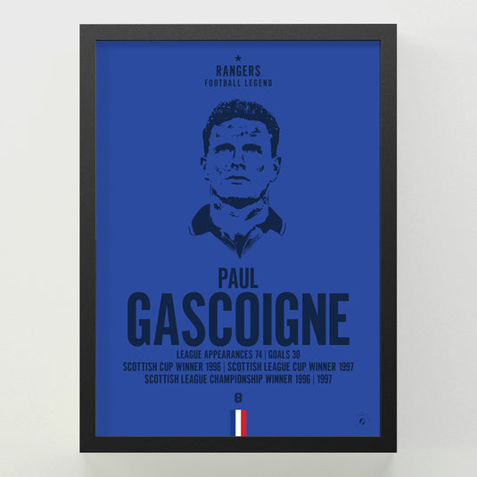 Paul Gascoigne Head Poster - Rangers
