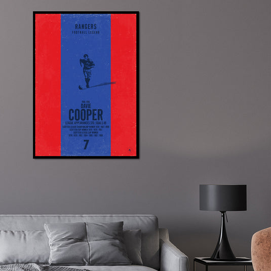 Davie Cooper Rangers Heritage Stripes Print