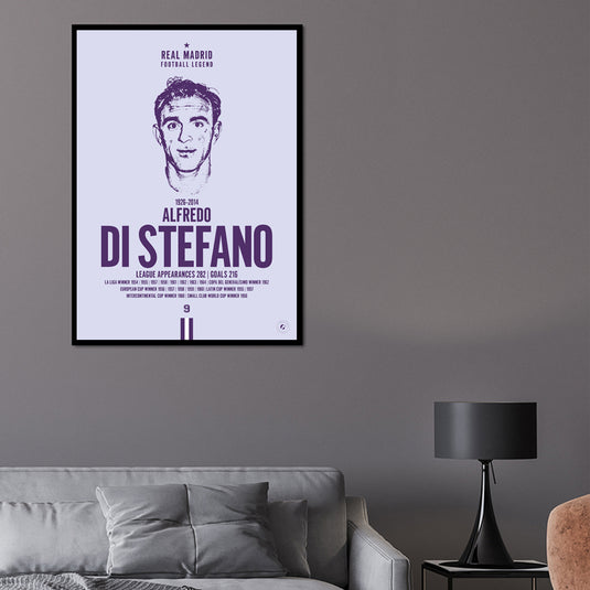 Alfredo Di Stefano Head Poster - Real Madrid