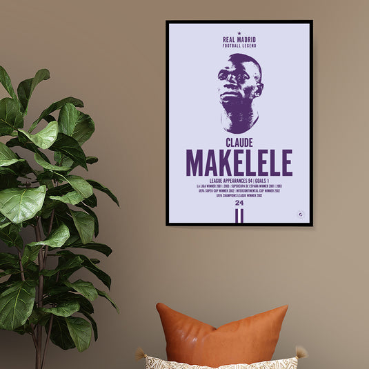 Claude Makelele Head Poster - Real Madrid