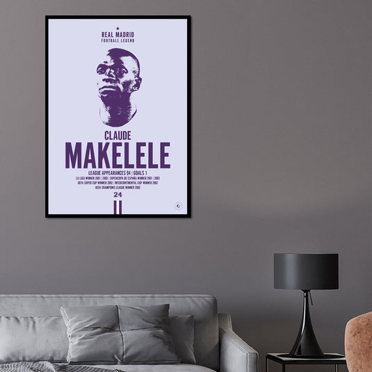 Claude Makelele Head Poster - Real Madrid