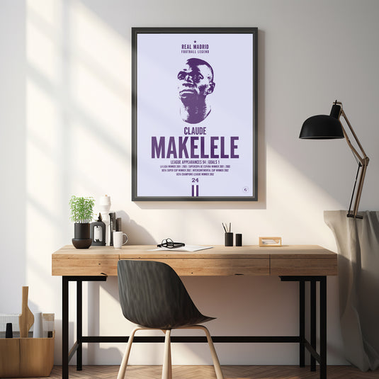 Claude Makelele Head Poster - Real Madrid