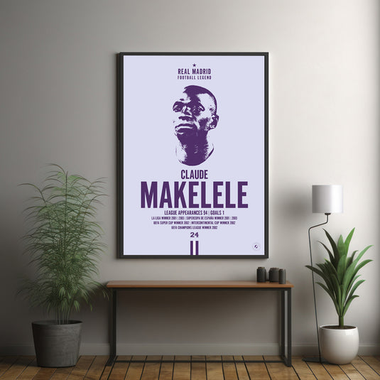 Claude Makelele Head Poster - Real Madrid