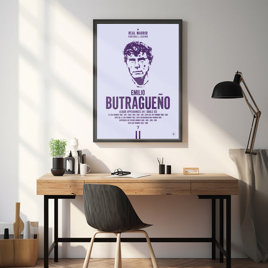 Emilio Butragueno Head Poster - Real Madrid