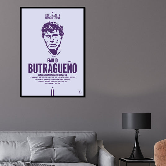 Emilio Butragueno Head Poster - Real Madrid