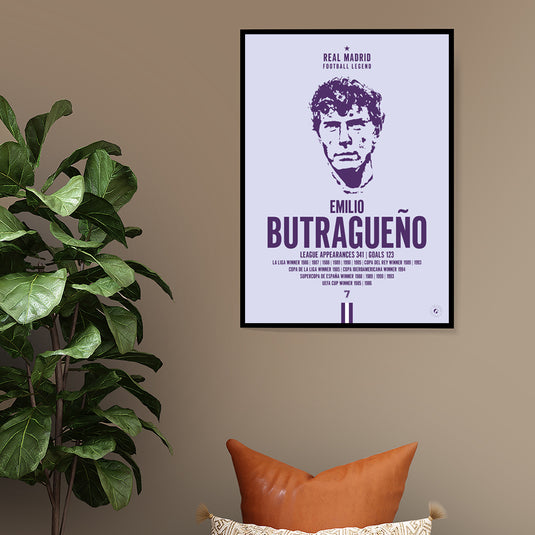 Emilio Butragueno Head Poster - Real Madrid