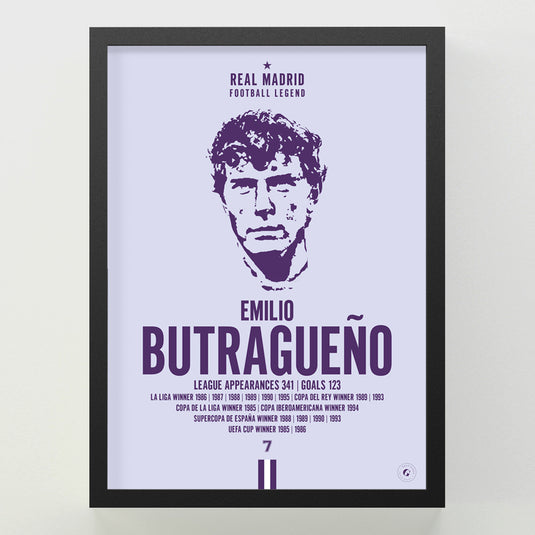 Emilio Butragueno Head Poster - Real Madrid