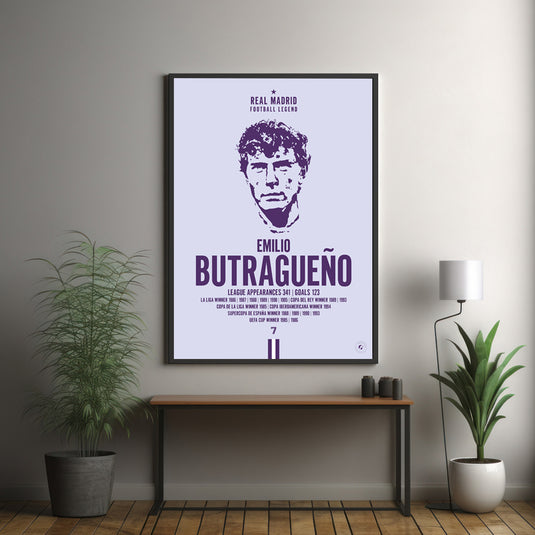 Emilio Butragueno Head Poster - Real Madrid