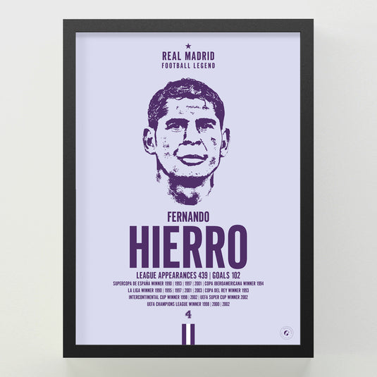 Fernando Hierro Head Poster - Real Madrid