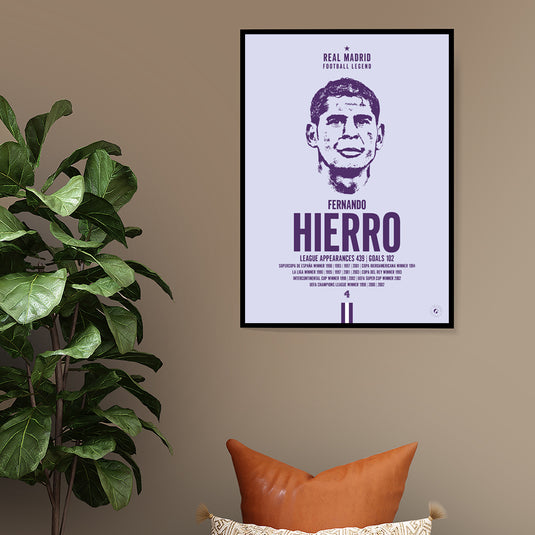 Fernando Hierro Head Poster - Real Madrid