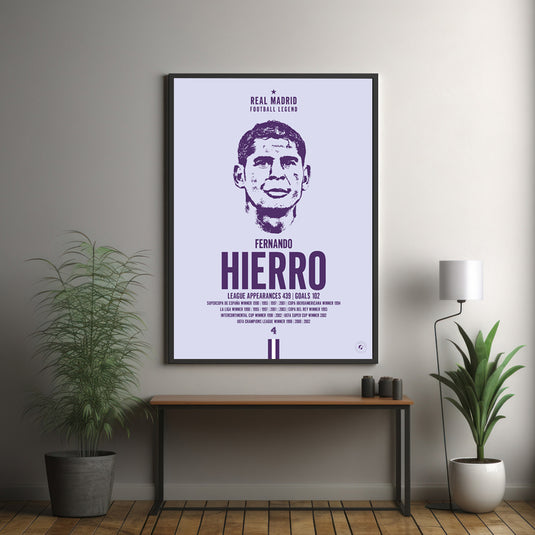 Fernando Hierro Head Poster - Real Madrid