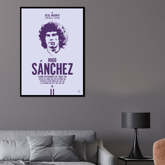 Hugo Sanchez Head Poster - Real Madrid