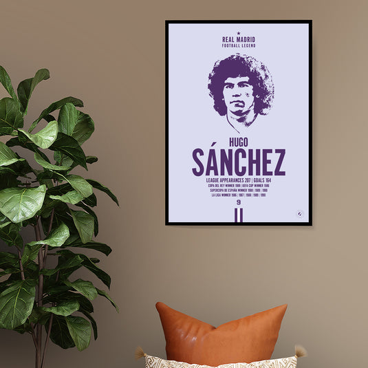 Hugo Sanchez Head Poster - Real Madrid