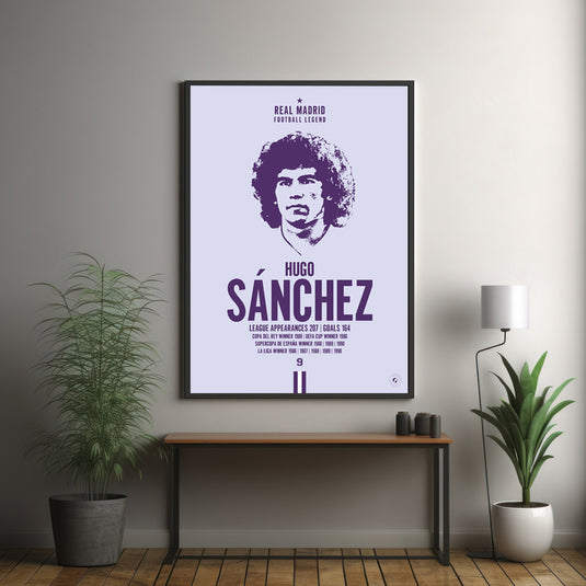 Hugo Sanchez Head Poster - Real Madrid