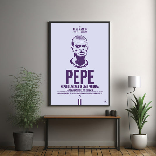 Pepe Head Poster - Real Madrid