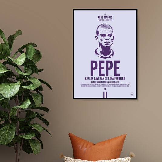 Pepe Head Poster - Real Madrid