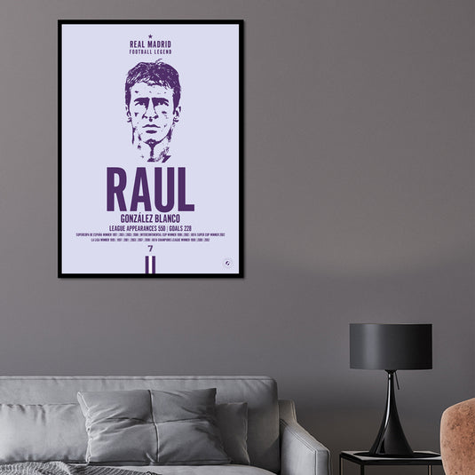 Raul Head Poster - Real Madrid