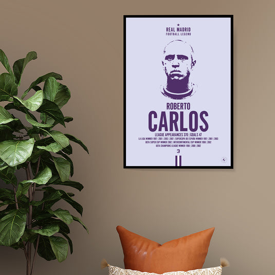 Roberto Carlos Head Poster - Real Madrid