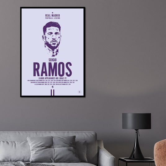 Sergio Ramos Head Poster - Real Madrid