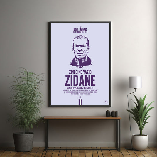 Zinedine Zidane Head Poster - Real Madrid