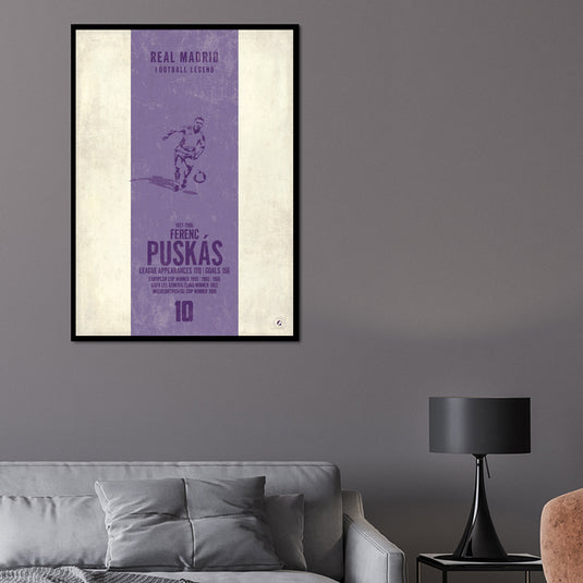 Ferenc Puskas Poster (Vertical Band) - Real Madrid