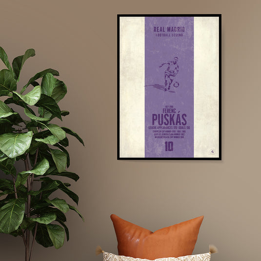 Ferenc Puskas Poster (Vertical Band) - Real Madrid