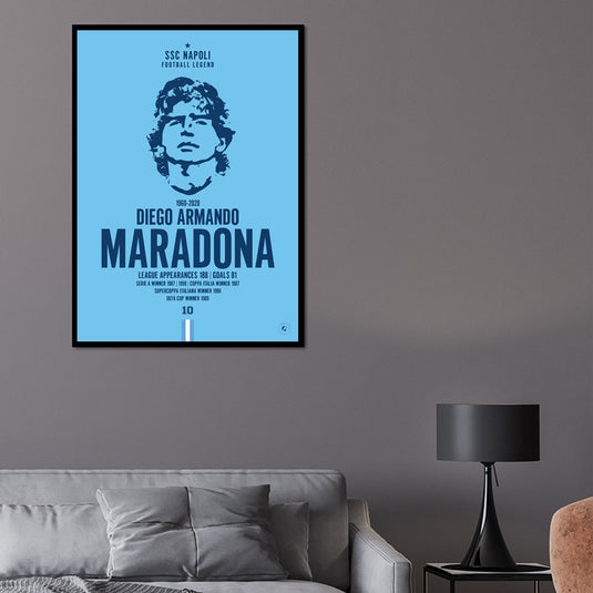 Póster de cabeza premium de Diego Maradona - SSC Napoli