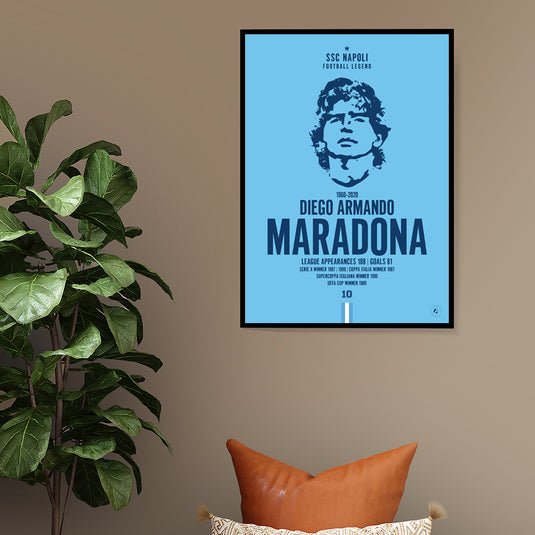 Diego Maradona SSC Napoli Football Legend Classic Portrait Print