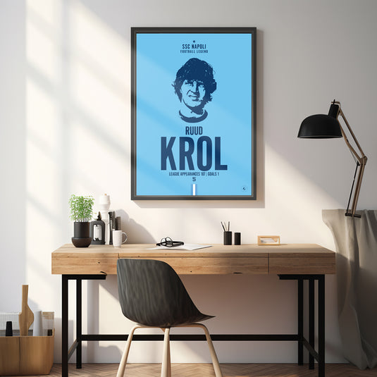 Ruud Krol Head Poster - Napoli